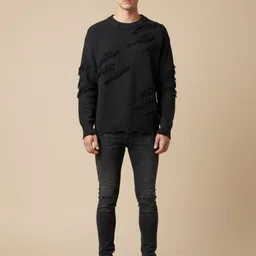 Mast & Harbour Men Pullover with Fuzzy Detail-picture-15