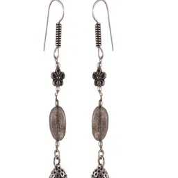 Shrim jewels Brass Plated Labradorite Stone Dome Shaped Drop Earrings-picture-35