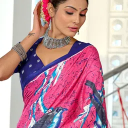 DIVASTRI Ethnic Motifs Printed Saree image 3