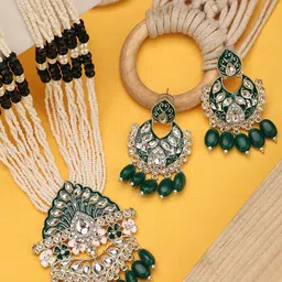 Anouk Gold-Plated Kundan-Studded & Beaded Jewellery Set-picture-15