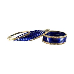 Vidhya Kangan Set Of 32 Gold Plated Stone-Studded Bangles image 4