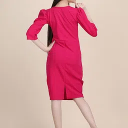 FIXOCRA Puff Sleeve Sheath Dress image 4
