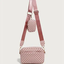 CORSICA Women Set of 2 Checked Structured Sling Bag with Quilted image 3