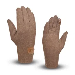 LOOM LEGACY Women Solid Acrylic Snow-Proof Touch Screen Soft Winter Gloves-picture-32