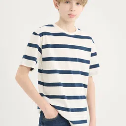 DeFacto Boys Striped Drop-Shoulder Sleeves Pockets T-shirt-picture-26