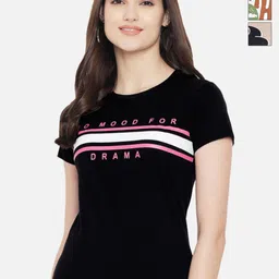 Dreambe Women Pack Of 3 Typography Printed Round Neck Cotton T-shirts-picture-28