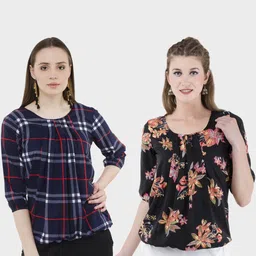 Absorbing Checked Crepe Top image 3