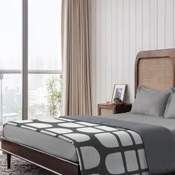 The Happy Pod Grey Microfiber AC Room 80 GSM Double Bed Dohar image 4