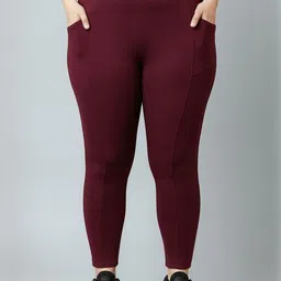Blinkin Women Plus Size Yoga Training Tights With Side Pockets-image-70
