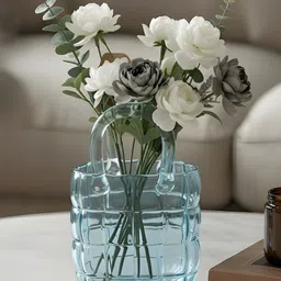 AARVI DECOR STUDIO Couture Blue Textured Flower Vase-picture-18