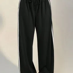 TABADTOD Women Striped Solid Loose Fit Parachute Trousers-image-57