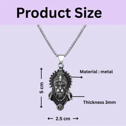 M Men Style Rhodium-Plated Contemporary Pendants with Chains image 3