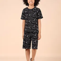 V-Mart Boys Printed Round Neck T-Shirt With Shorts-picture-29