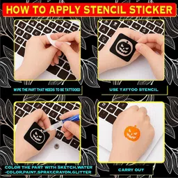 VOORKOMS Design Mehndi Stencil Templates Use For Kids & Adults Both Sticker image 4