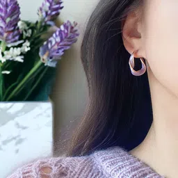 BEYTER Sterling Silver Contemporary Half Hoops image 4