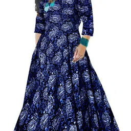 khushi print Printed Rayon Blend Stitched Anarkali Gown image 1