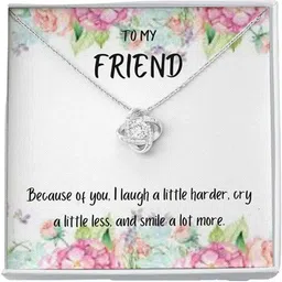 Gift Friend To My Friend Necklace Gift Because Of You Just For You Necklace Rhodium Zircon Sterling Silver Pendant Set-image-28