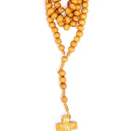 takshila gems Jesus Crucifix Wooden Round Beads Jesus Rosary with Cross, Christian Wood Necklace, Holy Relic Blood Jerusalem Wood Necklace-picture-20