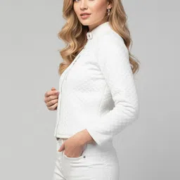 attirea Women Self Design Casual Jacket image 3