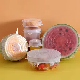 Silicon Lids Covers Flexible & Stretchable Utensils Dishwasher Microwave and Freezer Safe Lids Cover for Bowls Dishes Plates Jars Glassware and Mugs Food Saver Covers (Set of 6) 8.1 inch, 6.5 inch, 5.7 inch, 4.5 inch, 3.8 inch, 2.6 inch Lid Set-image-48