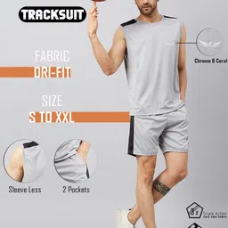 chrome & coral Solid Men Track Suit-picture-17