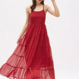 harpa Women Maxi Maroon Full Length Dress image 5