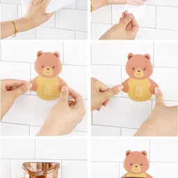 webdealz Pack of 1 Multipurpose Wall Mount No Drill Teddy Bear Toothbrush Holder x1.336 Swivel Hook 1 image 3