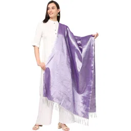 fashily Art Silk Solid Purple Women Dupatta-picture-37