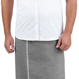 Prakasam Cotton KFC Plain Premium Quality Single (1.28x2.00mtrs) Ash Solid Men Dhoti image 3