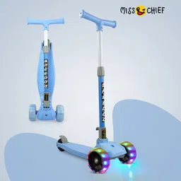 miss & chief Scooter with 3 Level Height Adjust & Foldable with LED Rotary Light Up Wheels-picture-12