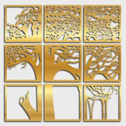 planet decor Static Gold Colour Acrylic Hanging Room Divider image 3