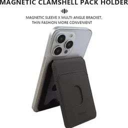 Clickcase Magsafe Magnetic Closure Wallet for iPhone 16/15/14/13/12 Series, Card Slot & Mobile Holder image 2