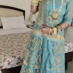 shrihari buisness Embroidered Semi Stitched Rajasthani Poshak image 1