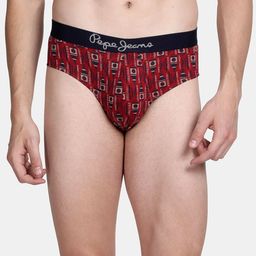 Pepe Jeans Men Red Printed Pure Cotton Basic Briefs-picture-33