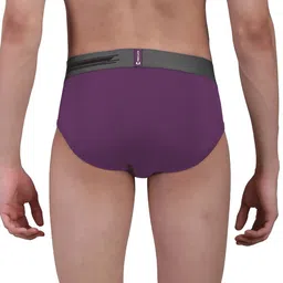 FREECULTR Men Pack Of 3 Violet & Blue Solid Anti-Bacterial Basic Briefs image 5