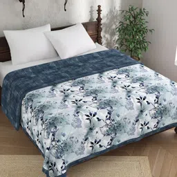 EverHOME Blue & White Floral Cotton AC Room 150 GSM Double Bed Dohar-picture-17