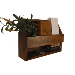 symplify Riverdale Wooden Wall Shelf Organiser With Key Holders-picture-13