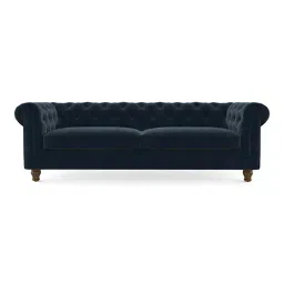 urban ladder create Winchester Luxe 3 Seater Fabric Sofa in Sea Port Blue Velvet Colour-picture-14