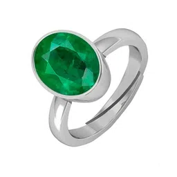 kirti sales 9.25 Ratti Brazilian Emerald Panna Original Gemstone Certified Natural Gemstone AA++ Quality Ring for Men(one Size) image 4
