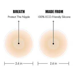 ferix Women’s Reusable Adhesive Nipple Covers Invisible Round Cotton Cover Round Shapes Silicone Free Size Pack of 1 image 4