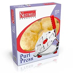 nestwell N-92 Stainless Steel Puri Press Maker Press Machine with Handle, Manual Stainless Steel Roti Press, Papad, Khakhra, Chapati Maker image 2