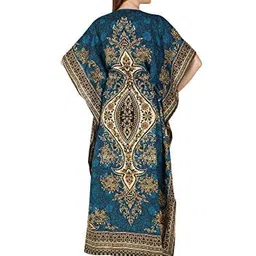 ukal Women's V-Neck Kaftan Dresses Tunic Kimono Maxi Caftan Plus Size Lounge Dress image 5