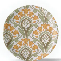 nestroots White & Yellow Floral Printed Wall Plate image 2