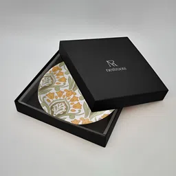 nestroots White & Yellow Floral Printed Wall Plate image 4