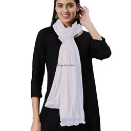 lalariya the fashion Women's Chiffon Plain Casual Dupatta - 2.25mtr | Lightweight for Everyday Styling | Perfect for Festivals, Parties, Traditional & Contemporary Outfits image 4