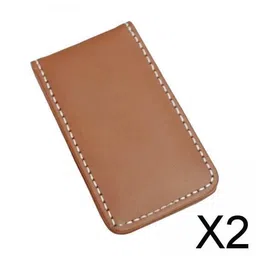 ujeavette 2xMagnetic Money Clip Dollar Cash Clamp Card Holder Wallet Brown_80x46x8mm image 3