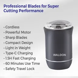 Waldon Men Traveller Cordless Electric Shaver image 3