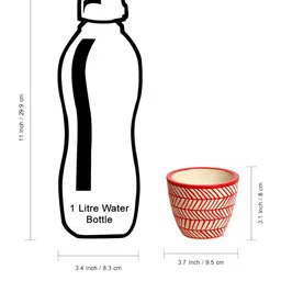 ExclusiveLane Set Of 2 Red & White Chevrons Hand-Painted Ceramic Table Planters image 4