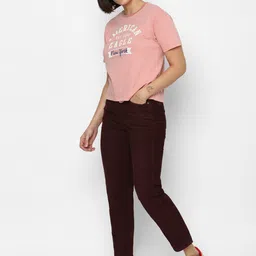 AMERICAN EAGLE OUTFITTERS Women Pink Typography Printed T-shirt image 2