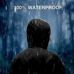 kyna Water Resistance Long Rain Wear Poncho/Full Sleeves Rain Coat/Rain Jacket For Rainy Season (2 XL Black Colour) Pack Of 1 image 4
